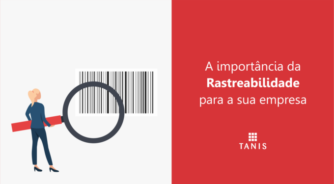rastreabilidade-para-distribuidores-hospitalares Mulher com uma lupa e código de barras - Texto a Importância da Rastreabilidade para a sua empresa - Distribuidor Hospitalar
